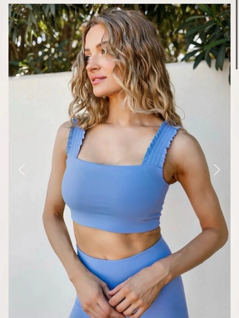 Salt Project Brushed With a Twist Bra Blue work out bra NWT